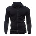 thumbnail image 1 of Ikevan Men'S Fall Solid Color Jacket Sweater Casual Jacket Black 14(XXXL), 1 of 4