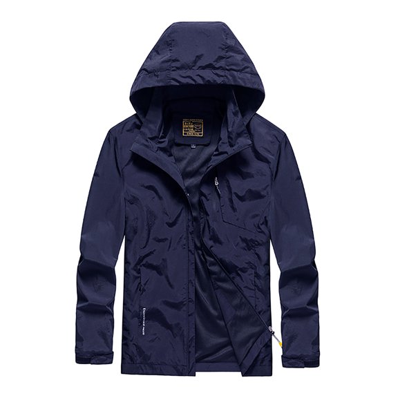 Ikevan Men'S Four Seasons Jacket Outdoor Mountaineering Solid Color Jacket Dark Blue 8(L)