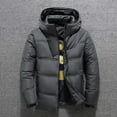 thumbnail image 1 of Ikevan Men Solid Casual Thicken Hooded Zipper Turndown Multi-Pocket Jacket Coats Dark Gray 4(M), 1 of 3