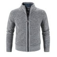thumbnail image 1 of Ikevan Mens Winter Turtleneck Zipper Long Sleeve Knitted Sweater Top Outwear Coat Gray 4XL, 1 of 3
