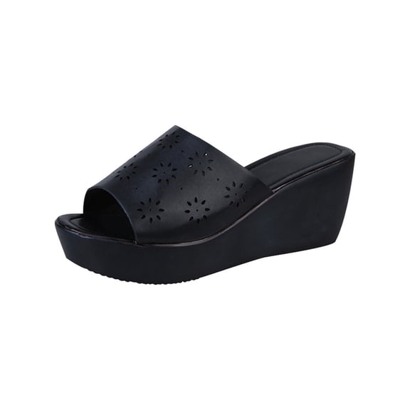Ikevan Wedge Heel Slippers Increase Hollow Open toe Women'S Slippers