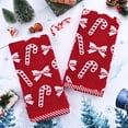thumbnail image 1 of Ikfashoni 2 pack Red Bow Christmas Hand Towel for Bathroom,Embroidered Christmas Scroll Cotton Towels, 1 of 7