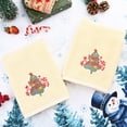 thumbnail image 1 of Ikfashoni 2 pack Christmas Hand Towel for Bathroom, Embroidered Snowman White Scroll Cotton Towels, 1 of 6