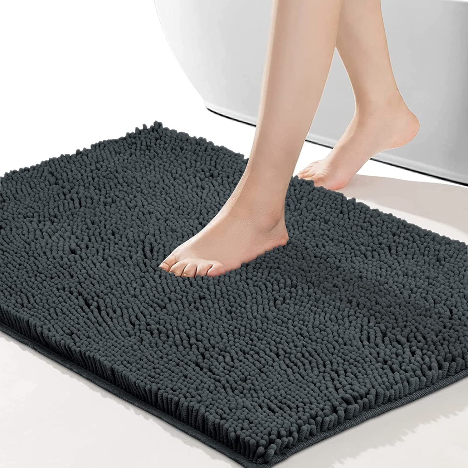 Ikfashoni Bathroom Rugs,Thick Soft Chenille Non Slip Bath Mats,20"x32