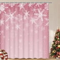thumbnail image 1 of Ikfashoni Christmas Shower Curtain, 13pc Snowflake Waterproof Fabric Bathroom Curtain, 70"X69", 1 of 8