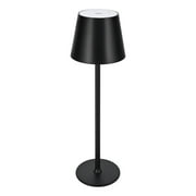 Ikfashoni Cordless Rechargeable 15"Table Lamps, 3 Levels Brightness Desk Lamp for Bedroom Office, Black