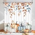 thumbnail image 1 of Ikfashoni Fall Shower Curtain with Hooks, Orange Pumpkin Leaves Waterproof Bathroom Curtains, 72"X72", 1 of 9