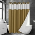 Ikfashoni Hookless Shower Curtain with Snap in Liner,Brown Waffle Weave ...