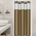 thumbnail image 1 of Ikfashoni Hookless Shower Curtain with Snap in Liner, Khaki Waffle Weave Stall Bathroom Curtain, 36"X74", 1 of 8