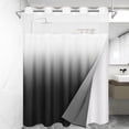 thumbnail image 1 of Ikfashoni No Hook Shower Curtain with Snap in Liner, Black Ombre Hookless Waterproof Bath Curtain, 71"X74", 1 of 9