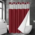 thumbnail image 1 of Ikfashoni Red Hookless Shower Curtain with Snap in Liner,Waffle Weave Waterproof Fabric Mesh Window Bathroom Curtain,72"X74", 1 of 7