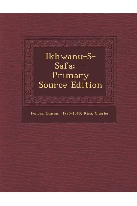 Ikhwanu-S-Safa; (Paperback)