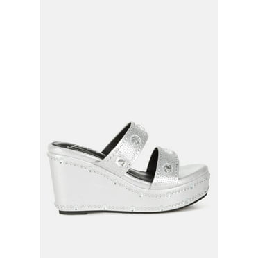 Iki Diki Rhinestone  Diamante Wedge Sandals