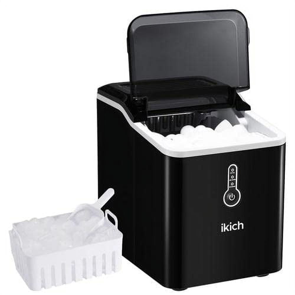 Ikich Ice Maker for Countertop, 26lbs Ice Cubes in 24Hrs, 9 Ice Cubes