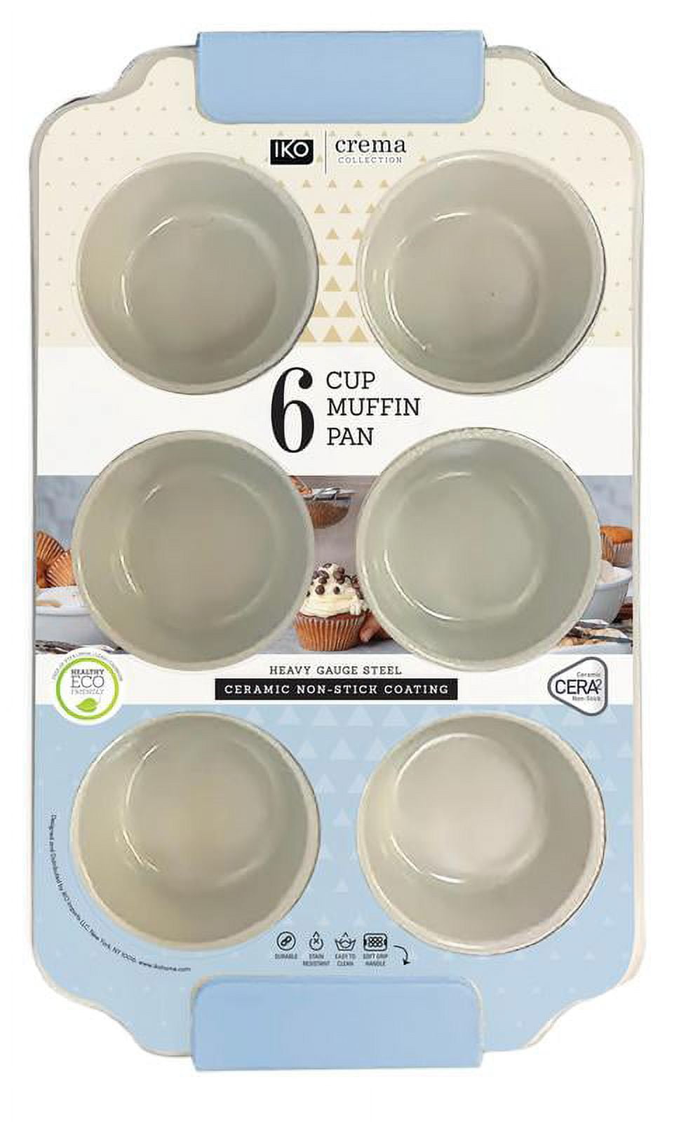 IKO Pure Diamond Ceramic Non Stick Bakeware (Black, 6 Cup Muffin Pan)