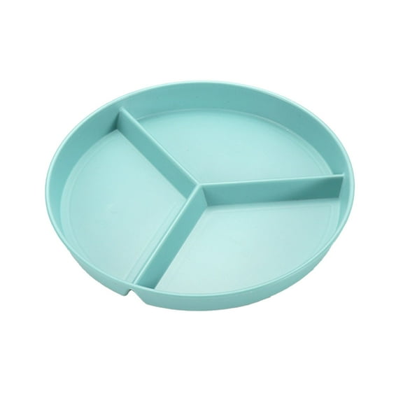 Ikohbadg 10 Inch Plastic Divided Dining Plates, Heat-Resistant Three-Grid Tray for Breakfast, Fruits, and Daily Meals, Easy to Clean, Durable Household Kitchen Accessory