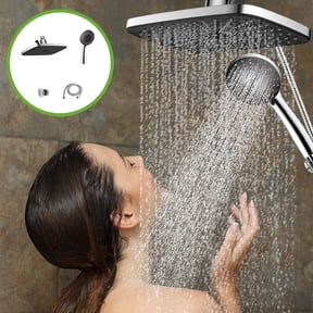 Ikohbadg 12 Inches Shower Set, Top Spray with 3-Way Diverter, 7 Functions Handheld Showerhead, Rainfall & Massage Settings for Ultimate Spa Experience, Easy Installation, Chrome Finish