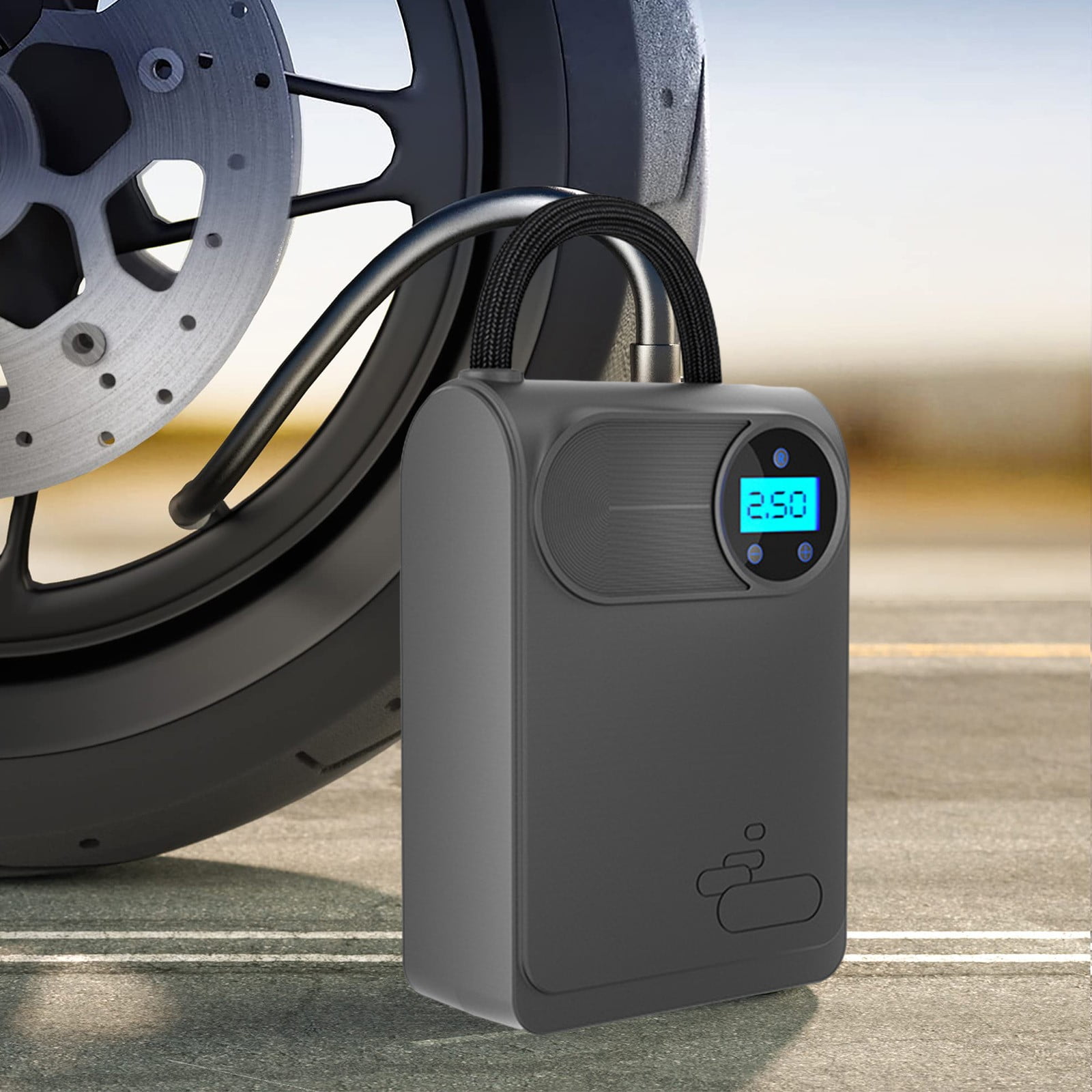 Ikohbadg 12V Portable Smart Car Tire Inflator Pump Ideal for