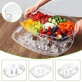 Ikohbadg 15inch Clear Plastic Chilled Serving Tray with 4 Divided