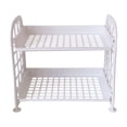 thumbnail image 1 of Ikohbadg 2 Layer Folding Storage Rack, Multi-Layer Desktop Organizer for Cosmetics, Jewelry, Stationery & Bathroom Essentials, Tool-Free Assembly, Space-Saving Design, 1 of 6
