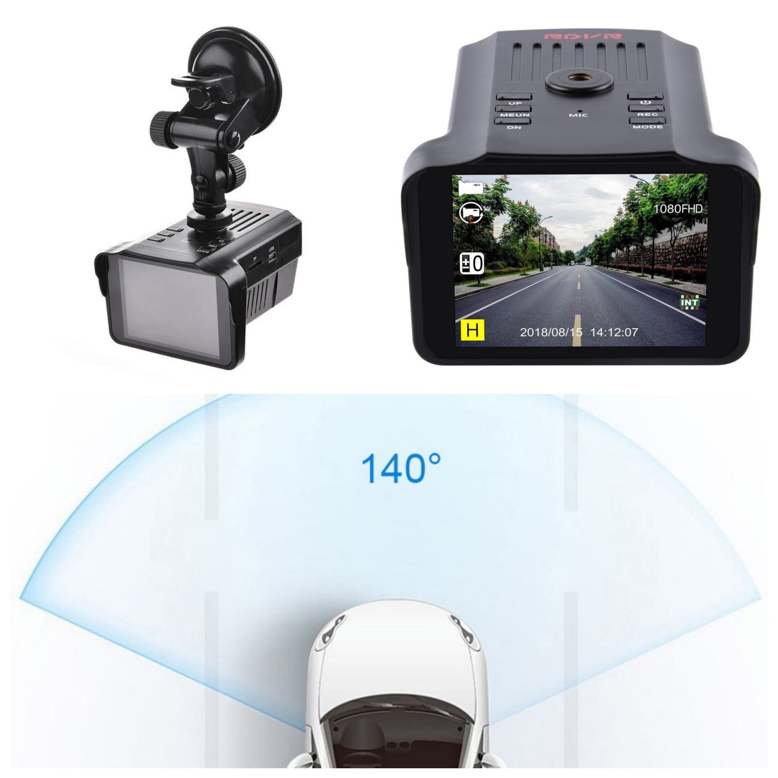 Ikohbadg 2in1 Car Recorder and Radars Speed Detector 1080P Dash Cam