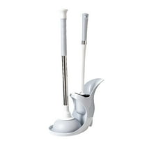 Ikohbadg 2-in-1 Toilet Plunger and Brush Set, Extended Handle Plunger, Toilet Bowl Brush Plunger Set, Bathroom Cleaning Tools, Toilet Brush Plunger Combo, Cleaning Brush, White