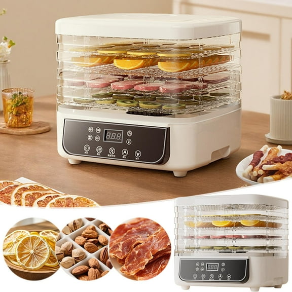 Ikohbadg 2025 Digital Food Dehydrator, Home Food Dryer with 5 Trays, Intelligent Control, Efficient Dehydration, Easy Operation for Family Food Preservation