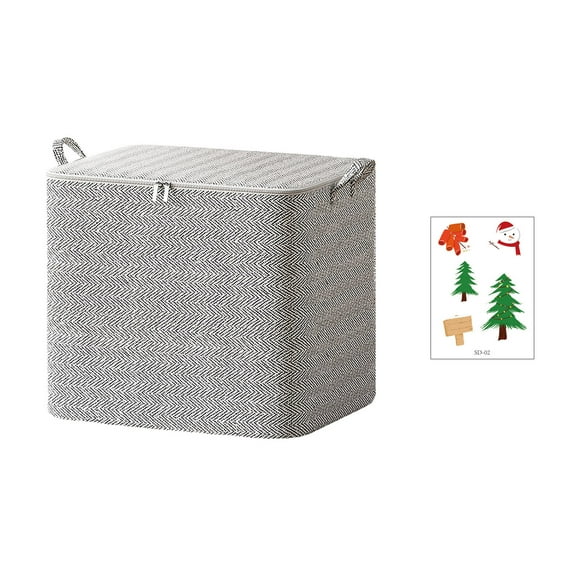 Ikohbadg 2Pcs Non-Woven Zipper Storage Bag, Large-Capacity Clothing Storage Bag, Foldable Quilt Storage Basket, Portable Handheld Design, Travel Organizer, Ideal for Moving