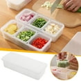thumbnail image 1 of Ikohbadg 3 Grids Kitchen Ginger and Garlic Storage Box, Fresh-Keeping Fridge Organizer with Removable Compartments, Dishwasher & Freezer Safe, Ideal for Meal Prep and Lunch Box, 1 of 9