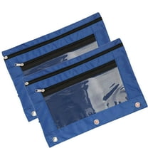 Ikohbadg 3 Hole Pencil Case, Transparent PVC Document Storage Bag, Large Capacity Zippered Pouch, Detachable Folder with 3-Ring Binder Pen Pocket, Ideal for Home Supplies