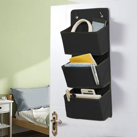 Ikohbadg 3 Layer Hanging Storage Bag, Polyester Organizer for Small Items, Multifunctional Wardrobe Storage Solution for Dormitory, Bedroom, Living Room, Kitchen