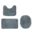 thumbnail image 1 of Ikohbadg 3 Pcs Bath Mats Set, Soft Comfortable Water Absorbent Non-Slip Thick Bathroom Rugs, Machine Washable, Modern Design for Home, Restroom, and Gift Ideas, Dark Gray, 1 of 8