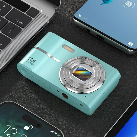 Ikohbadg 4K Digital Camera with 32G Card and 16X Zoom, 50MP High-Definition Camera with Anti-Shake, Night Vision Digital Camera with Face Detection
