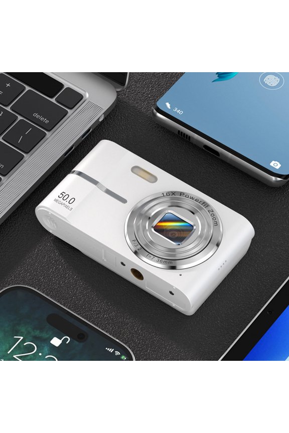 4K Digital Camera with 32G Card and 16X Zoom, 50MP High-Definition Camera with Anti-Shake, Night Vision Digital Camera with Face Detection