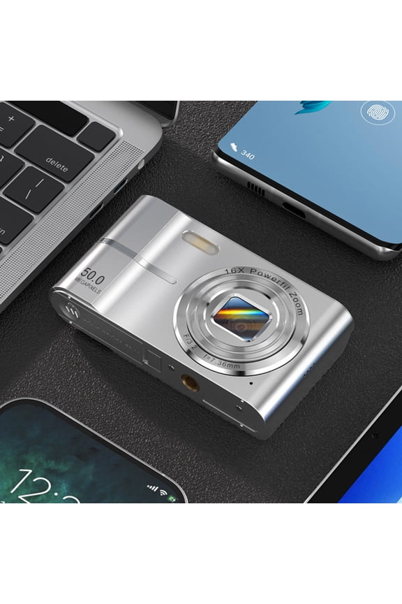 4K Digital Camera with 32G Card and 16X Zoom, 50MP High-Definition Camera with Anti-Shake, Night Vision Digital Camera with Face Detection