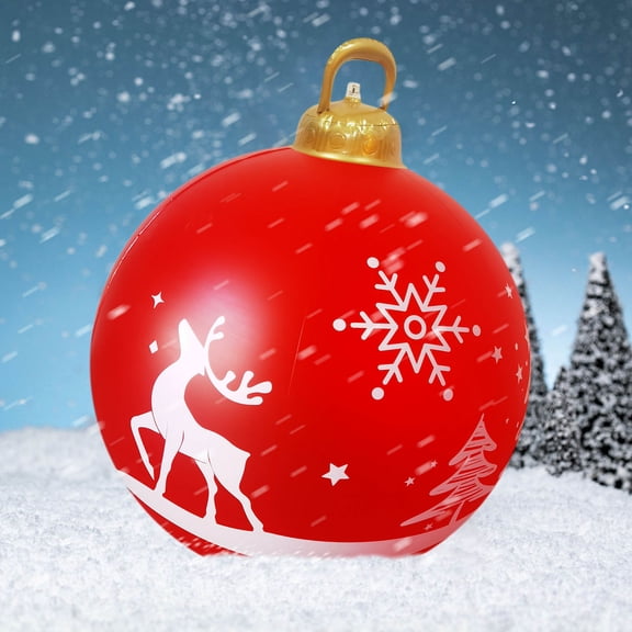 Ikohbadg 60CM Outdoor Christmas Inflatable Decorated Ball - Giant Christmas Tree Ornaments for Outdoor Garden Yard Decoration(B)