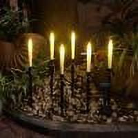 Ikohbadg 6Pcs Solar Powered Candles, Waterproof String Lights, Taper LED Candles Light Rechargeable Battery Operated Candles for Window Outdoor Yard Lamp, Wedding Decorations