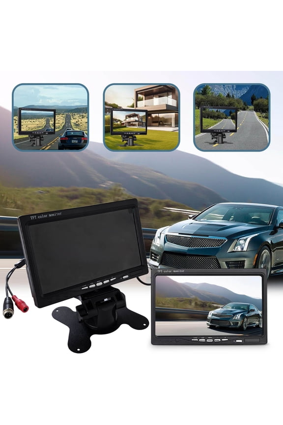7 Inches High Definition Multifunctional LCD Display Screen with Dual Video Input, Remote Control, Flip Function, Ideal for Vehicles, Buses, Trucks, and Engineering Equipment