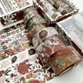 thumbnail image 1 of Ikohbadg 8 Rolls Vintage Washi Tape Set, Fall Washi Tape Set, Japanese Decorative Autumn Leaf Floral Washi Tape, Novel Design Maple Leaf Elements, for Scrapbook, DIY, Crafts, Planners, 1 of 8