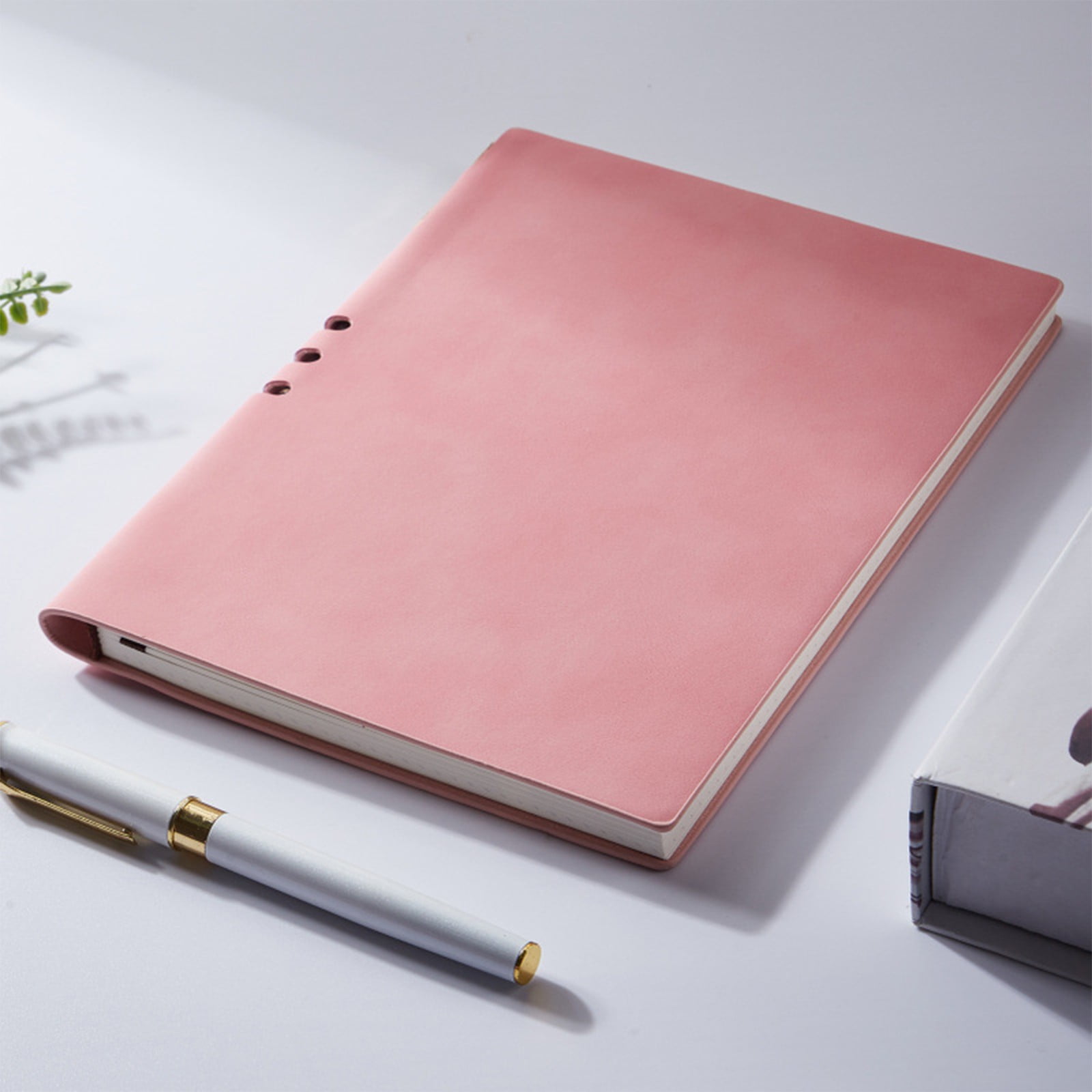 Ikohbadg A5 Perforated Notebook with Pen Holder, Solid Color
