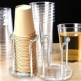 thumbnail image 1 of Ikohbadg Disposable Paper Cup Dispenser, Acrylic Coffee Cup Storage Organizer Holder, Space-Saving Paper Cup Storage Rack, for Coffee Milk Tea Shop Restaurant, Beverage Cup, Kitchen, Silver, 1 of 6