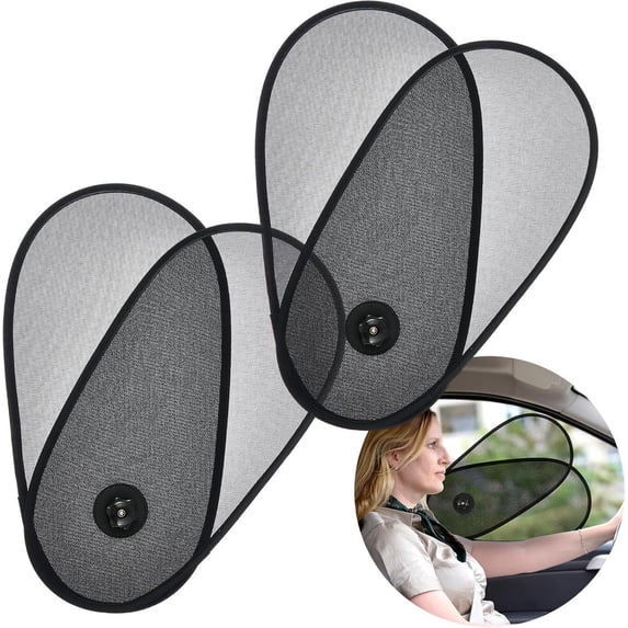 Ikohbadg Adjustable Car Side Window Sun Visor, Foldable Sunshade with Suction Cup, Portable Sun Blocker for Vehicle, Multifunctional Shade for Travel and Daily Commute