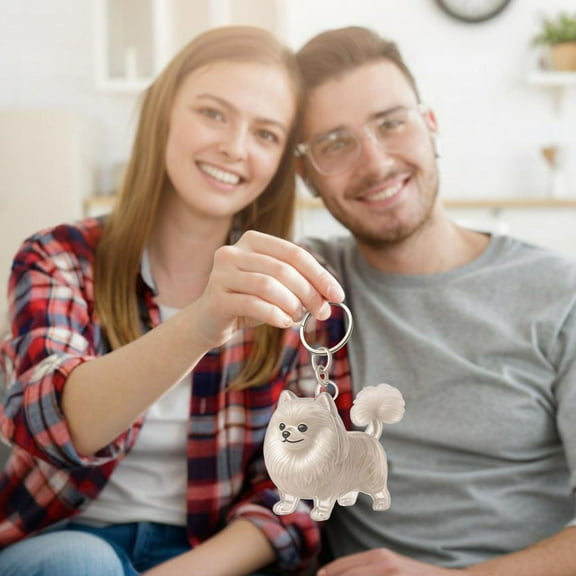 Ikohbadg Adorable Dog-Shaped Keychain for Collecting Pet Hair, Transparent Resin Memorial Keepsake, Thoughtful Gift for Pet Lovers and Commemorating Furry Friends