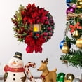 thumbnail image 1 of Ikohbadg Artificial Christmas Wreaths for Front Door - Decorated with Lantern,Baubles, Berries and Bows, Christmas Decor Indoor Outdoor Home Door Window Holiday Festival Decorations, 11.8in(Red), 1 of 8