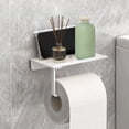 thumbnail image 1 of Ikohbadg Bathroom Tissue Holder Toilet Roll Paper Holder Non-Perforated Tissue Storage Rack for Bathrooms, RVs, and Laundry Rooms, Easy Installation, Lightweight Plastic, 1 of 6
