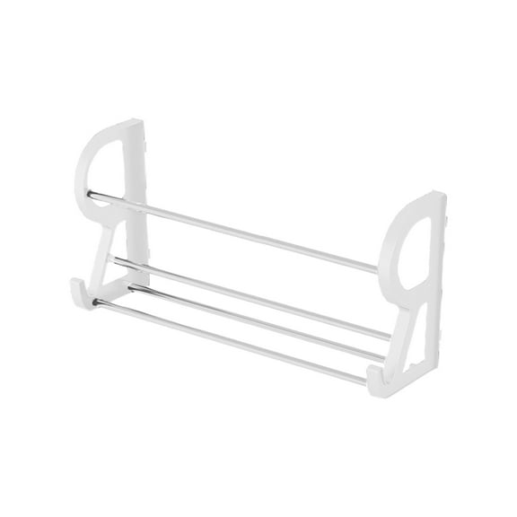 Ikohbadg Bathroom Wall-Mounted Shoe Rack, Non-Perforated Stainless Steel and ABS Storage Solution for Slippers, Sneakers, and Towels, Versatile Organizer for Bathrooms and Entryways