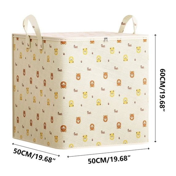 Ikohbadg Bear Quilt Storage Bag, Large Capacity Luggage Bag for Clothes & Quilts, Multifunctional Organizing and Moving Packing Bag with Reinforced Handles