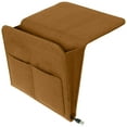 thumbnail image 1 of Ikohbadg Bedside Caddy, Bedside Storage Bag, Hanging Organizer for Remote Control, Books, Magazines & Tablets, Soft Polyester Caddy with Large & Small Pockets for Easy Access and Storage, Khaki, 1 of 2