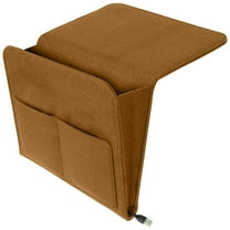 Ikohbadg Bedside Caddy, Bedside Storage Bag, Hanging Organizer for Remote Control, Books, Magazines & Tablets, Soft Polyester Caddy with Large & Small Pockets for Easy Access and Storage, Khaki