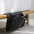 thumbnail image 1 of Ikohbadg Bedside Caddy, Bedside Storage Bag, Hanging Organizer for Remote Control, Books, Magazines & Tablets, Soft Polyester Caddy with Large & Small Pockets for Easy Access and Storage, Black, 1 of 5